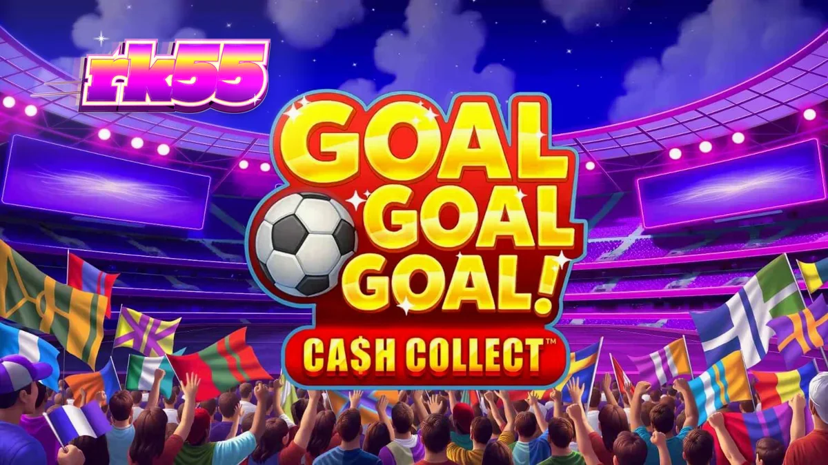 Tampilan visual stadion dan simbol permainan Goal Goal Goal: Cash Collect